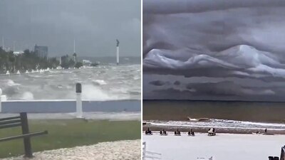 La primera foto corresponde a costas en Yucatán; la segunda, en Florida.