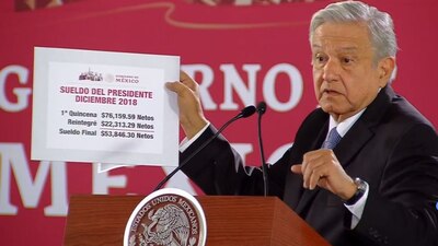 El presidente mexicano dijo que se rayó con su primera quincena