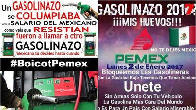 Con imágenes, grupos y cadenas, ciudadanos buscan boicotear el gasolinazo que se aplizará a partir del 1 de enero