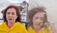 VIDEO: Ola gigante embiste a reportera que cubría los efectos de ‘Polo’