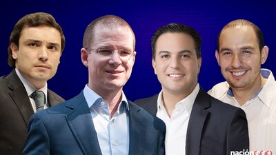 De izquierda a derecha: Fernando Doval, Ricardo Anaya, Damián Zepeda y Marko Cortés