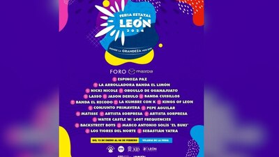 Agrupaciones de música regional mexicana, género urbano, pop y alternativas serán las que se presenten