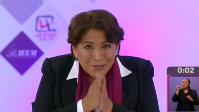 La candidata de Morena al final de su participación