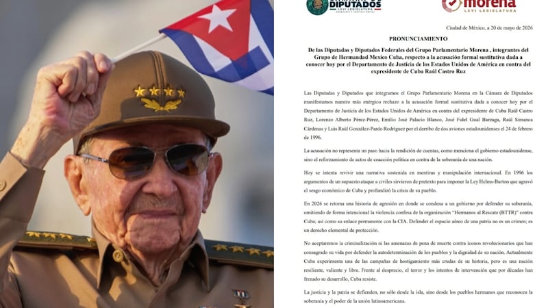 Diputados de Morena condenan la acusación formal de EU contra Raúl Castro