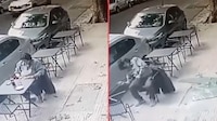 VIDEO: Cae placa de vidrio en cabeza de hombre que se encontraba desayunando