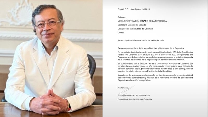 Tras dejar la Presidencia, Petro solicita permiso para salir de Colombia por un año