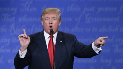 El ganador de las elecciones el pasado 8 de noviembre durante el último debate presidencial