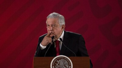 El presidente López Obrador durante una conferencia de prensa desde Palacio Nacional
