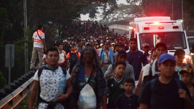 El INM apoya la caravana en conjunto con el DIF, CNDH y Protección Civil de las localidades que atraviesen