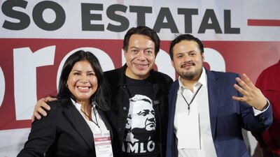 Mario Delgado tomó protesta al nuevo dirigente del partido en la capital del país