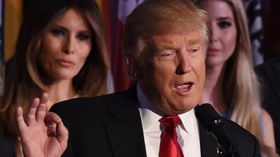 El republicano durante su primer discurso luego de ganar las elecciones presidenciales