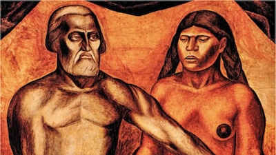 Este es un mural de José Clemente Orozco