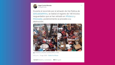 Una fotografía de decenas de triciclos para comercio indignó a más de uno en Twitter