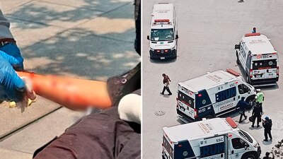 Tras los petardos lanzados por normalistas, se atendieron a 26 elementos de la policia