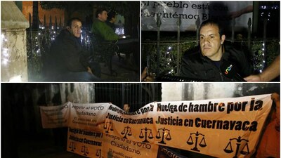 El exfutbolista se instaló a las afueras de la Catedral de Cuernavaca