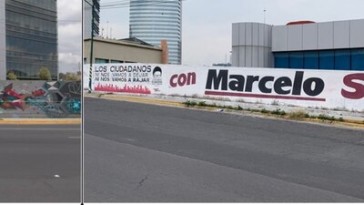 Algunas bardas que eran usadas de espacio para artistas urbanos ahora son lugares de propaganda política.