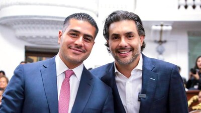 En la foto, Omar García Harfuch y Jesus Sesma, líder del PVEM en CDMX