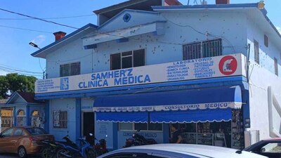 La Clínica Médica Samher'z fue atacada y quedó totalmente llena de impactos de bala
