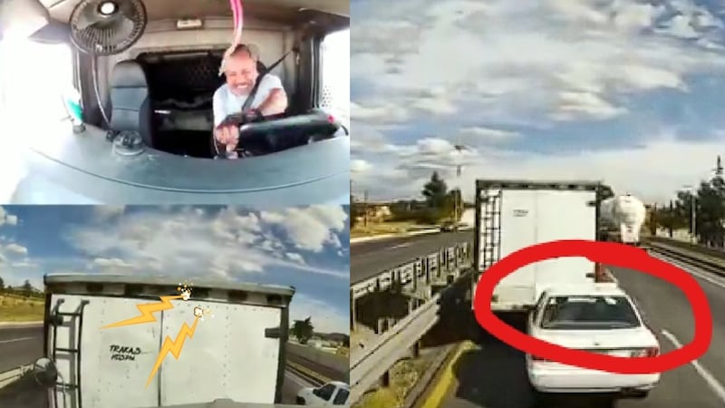 VIDEO: Trailero graba momento exacto en el que aplasta a Tsuru