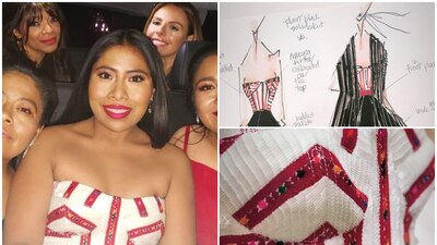 La firma de Sandra Weil confeccionó este atuendo que lució Yalitza Aparicio