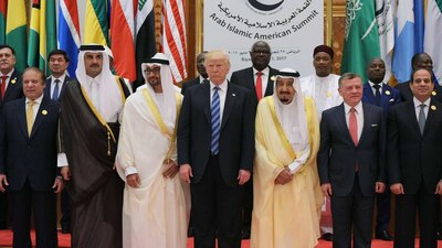 Lideres de países arabes sotuvieron un encuentro con el presidente de Estados Unidos, Donald Trump