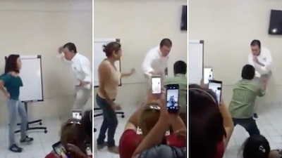 El exgobernador de Coahuila festejó el Día del Maestro con un baile 'chúntaro'