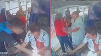 VIDEO: abuelita ahuyenta a ladrones del transporte público en Puebla y salva a pasajeros del robo
