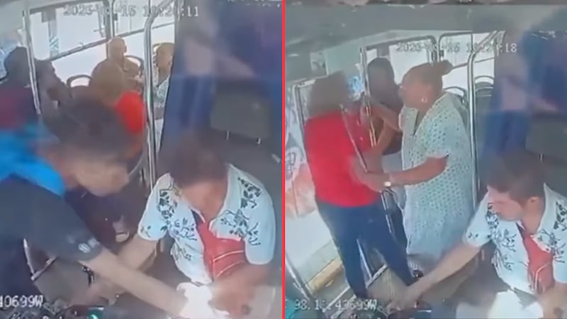 VIDEO: abuelita ahuyenta a ladrones del transporte público en Puebla y salva a pasajeros del robo