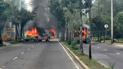 Camiones fueron incendiados en Tláhuac por el operativo contra la deluncuencia