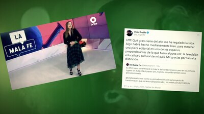 La activista Estefanía Veloz se lanzó contra el periodista Víctor Trujillo
