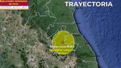 ‘Chris’ volvió a degradarse y ahora se ubica al norte del estado de Puebla