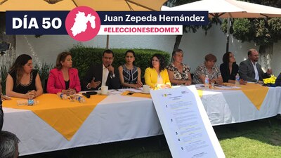 El candidato perredista prometió decretar alerta de género en los 125 municipios del Estado de México