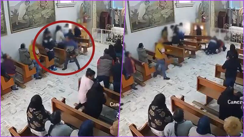 VIDEO: Hombre intenta apuñalar a creyente en plena iglesia del Edomex