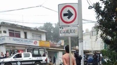 El presunto ladrón fue rescatado por la policía y los repartidores se retiraron del lugar.