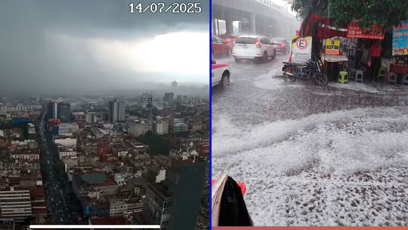Lluvias fuertes y hasta granizo sorprenden a la CDMX; reportan encharcamientos