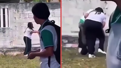 VIDEO: Alumna de bachiller se hace viral por golpear a compañero en Cozumel