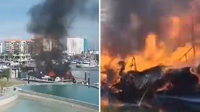 Uno de ellos se estaba reparado, cuando un descuido pendió el cuarto de máquinas