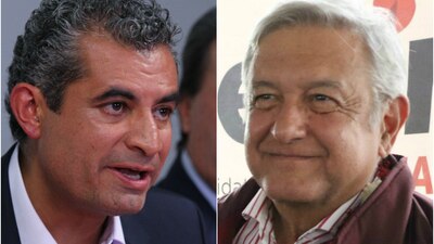 Enrique Ochoa Reza del PRI y Andrés Manuel López Obrador de Morena