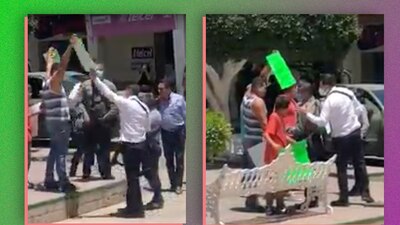 El gobernador de Michoacán empujó a un hombre que se manifestaba de manera pacífica