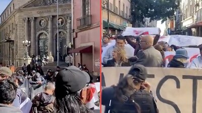 Policías evitaron que manifestantes lograran accesar al recinto legislativo