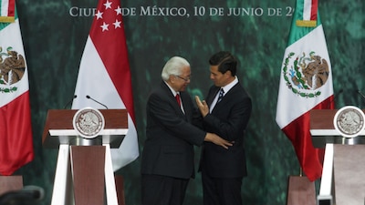 El presidente Enrique Peña Nieto recibió a su homónimo de Singapur, Tony Tan Keng Yam en junio pasado