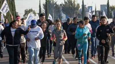 La candidata panista encabezó una carrera en el municipio de Melchor Ocampo