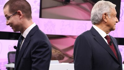 Ricardo Anaya Cortés y Andrés Manuel López Obrador en el tercer #DebateINE