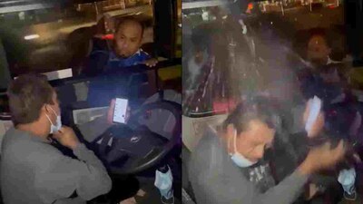 El sujeto amenazó al chofer con romper los cristales del vehículo si no le pagaba el choque