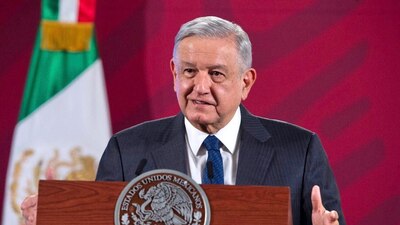 El presidente durante su clásica mañanera, este 22 de mayo.