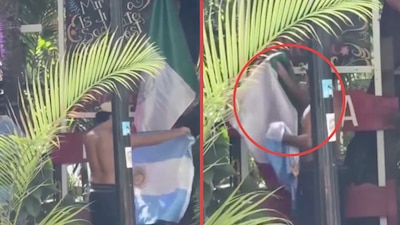 Polémica en Playa del Carmen: argentinos retiran una bandera de México para colocar la de su país