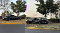 Choca conductor de auto de lujo McLaren y lo deja abandonado junto a un árbol