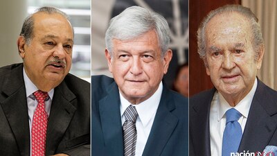 Carlos Slim, Andrés Manuel López Obrador y Alberto Baillères