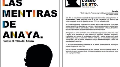 Esta publicación ataca a Ricardo Anaya, el candidato presidencial del Frente