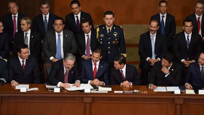 El presidente Enrique Peña Nieto durante la ceremonia del Aniversario 100 de la Constitución de 1917